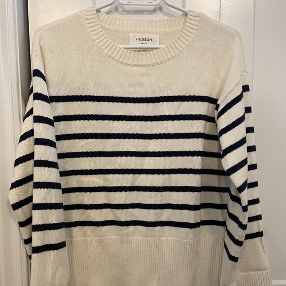 Hudson North - Breton Summer Sweater (Cream/Blue) - Size S - Picture 1 of 7